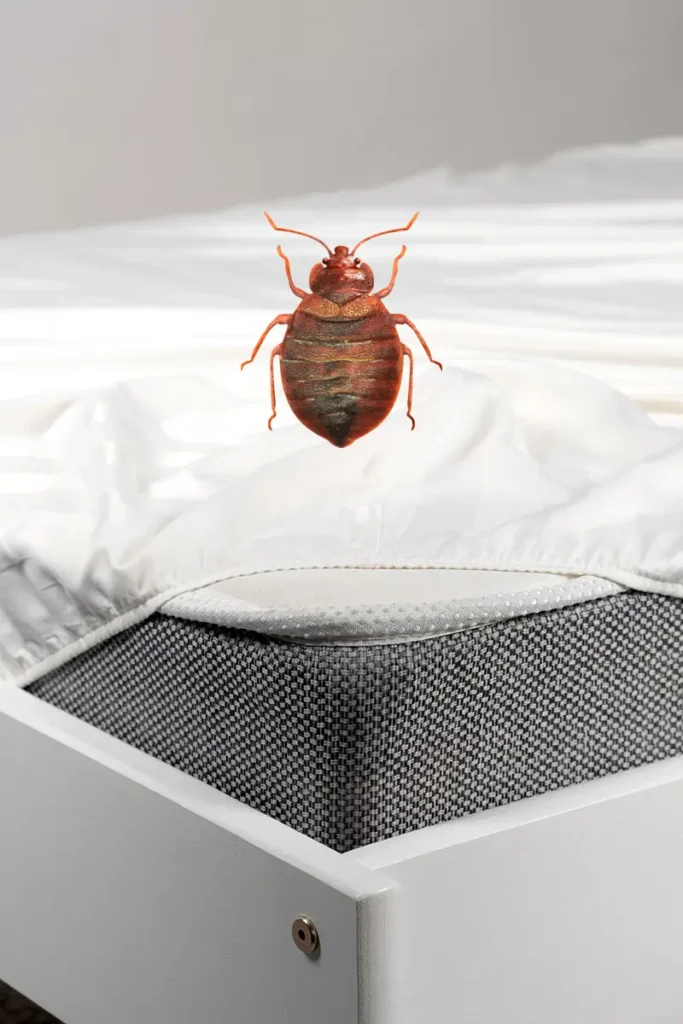 lit et matelas infestés par punaises de lit