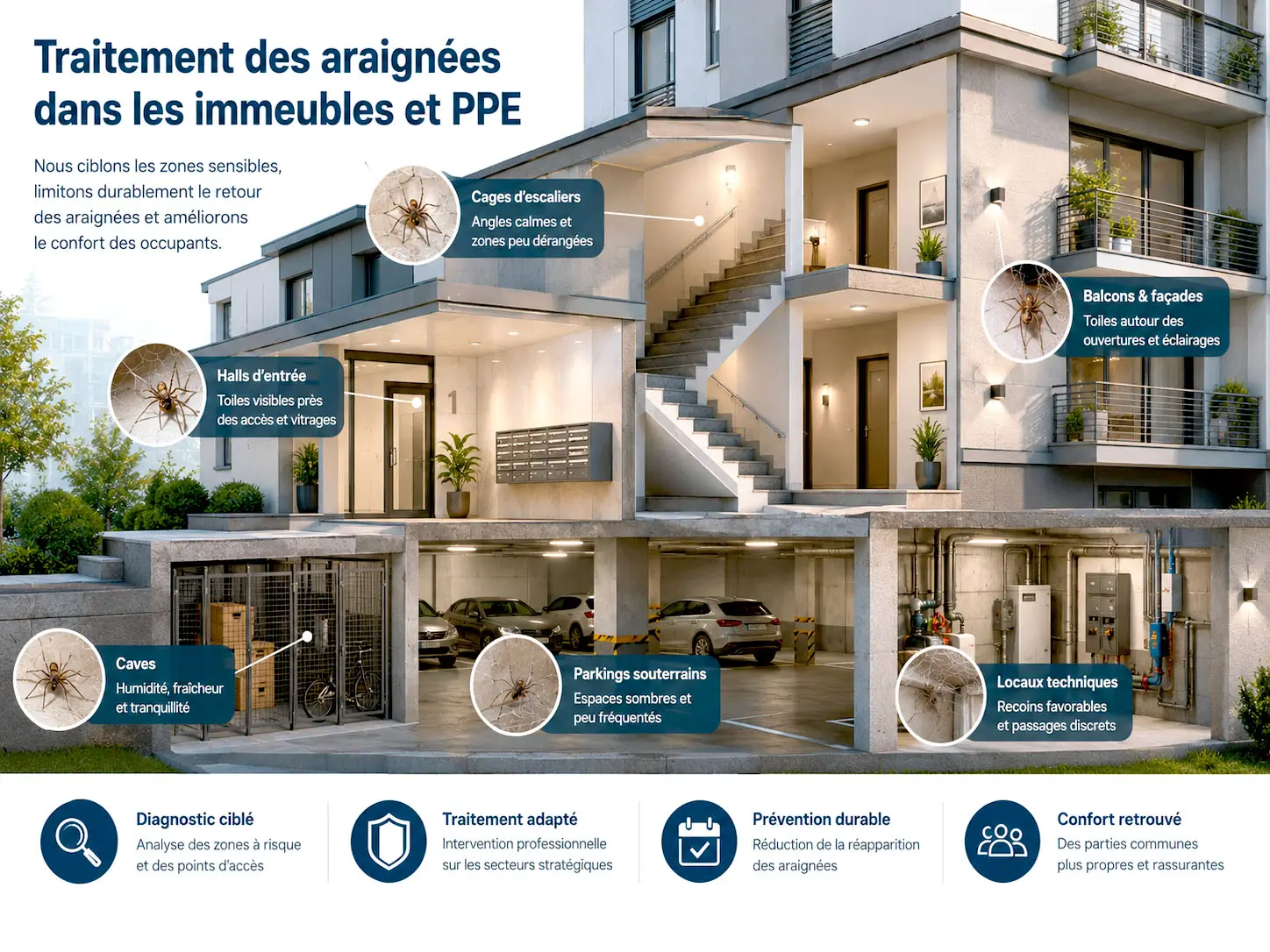 traitement contre araignées immeuble vaud